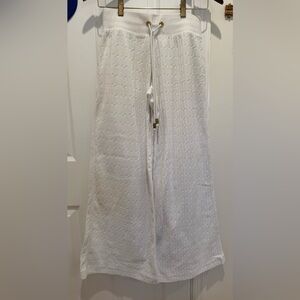 CAbi White Textured Drawstring Pants